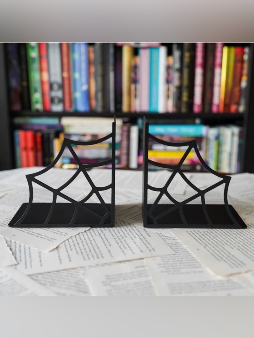 Spider Web Metal Bookends